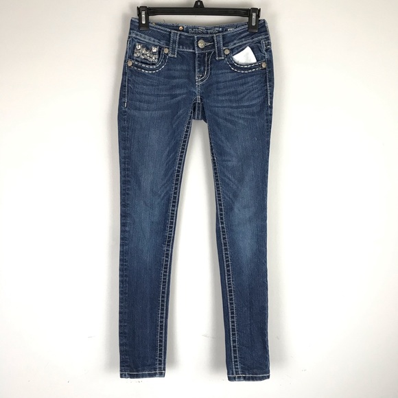 Miss Me Denim - Miss Me skinny jeans jewel embellished low rise